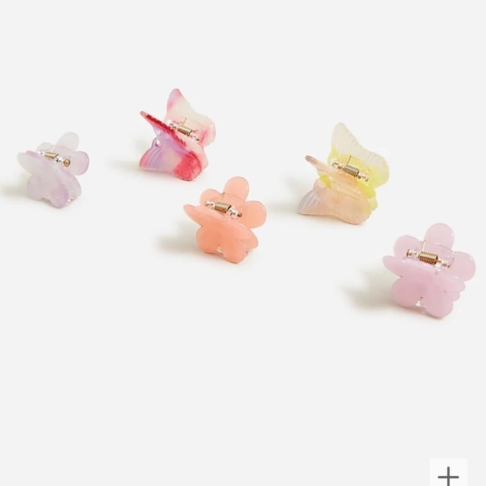 J Crew Girls' mini flower and butterfly hair clips BP440